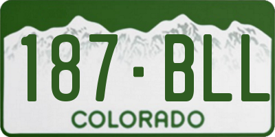 CO license plate 187BLL