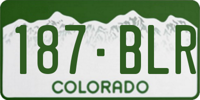 CO license plate 187BLR