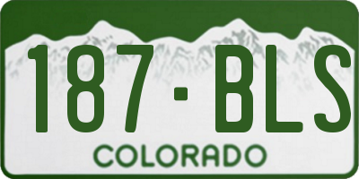 CO license plate 187BLS
