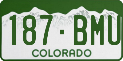 CO license plate 187BMU