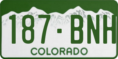 CO license plate 187BNH