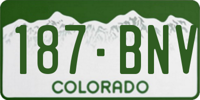 CO license plate 187BNV