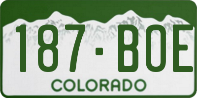 CO license plate 187BOE