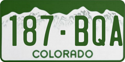 CO license plate 187BQA