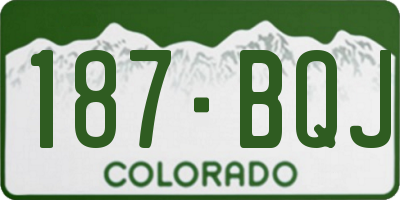 CO license plate 187BQJ