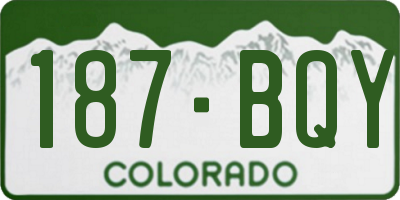 CO license plate 187BQY
