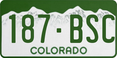 CO license plate 187BSC