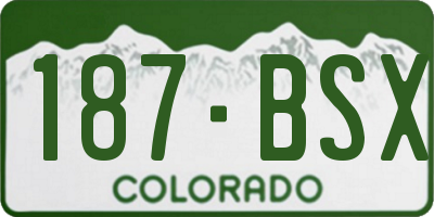 CO license plate 187BSX