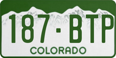 CO license plate 187BTP