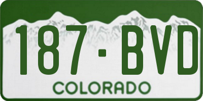 CO license plate 187BVD