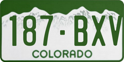 CO license plate 187BXV