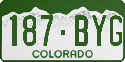 CO license plate 187BYG