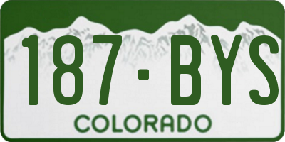 CO license plate 187BYS