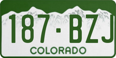 CO license plate 187BZJ