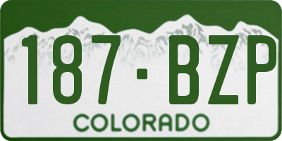 CO license plate 187BZP