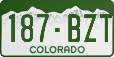 CO license plate 187BZT