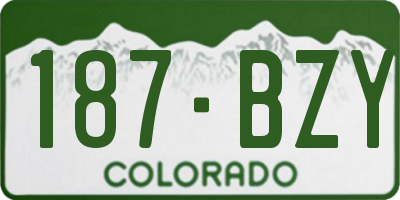 CO license plate 187BZY