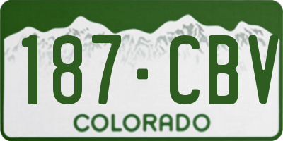 CO license plate 187CBV