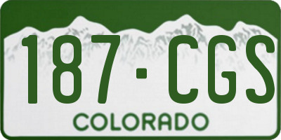 CO license plate 187CGS