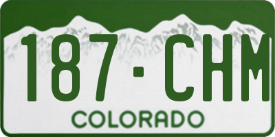 CO license plate 187CHM