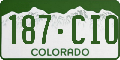 CO license plate 187CIO
