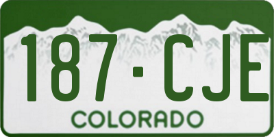 CO license plate 187CJE