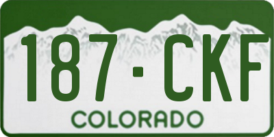 CO license plate 187CKF