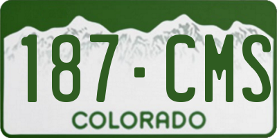 CO license plate 187CMS