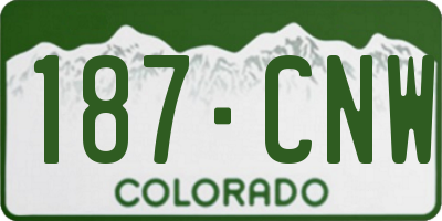 CO license plate 187CNW