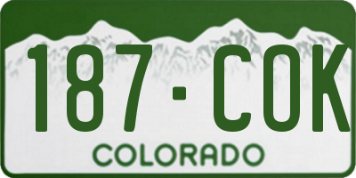 CO license plate 187COK