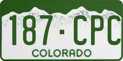 CO license plate 187CPC