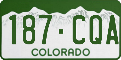 CO license plate 187CQA