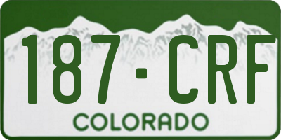 CO license plate 187CRF