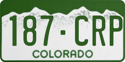 CO license plate 187CRP