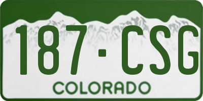 CO license plate 187CSG