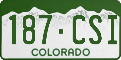 CO license plate 187CSI