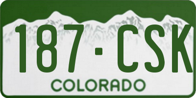 CO license plate 187CSK