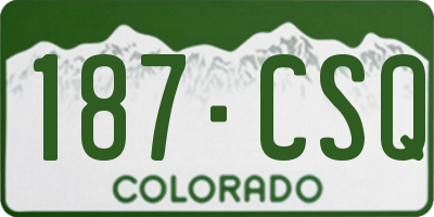 CO license plate 187CSQ