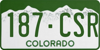 CO license plate 187CSR