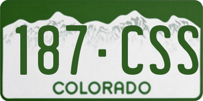 CO license plate 187CSS