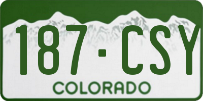 CO license plate 187CSY