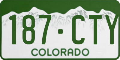 CO license plate 187CTY