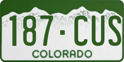 CO license plate 187CUS
