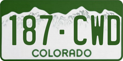 CO license plate 187CWD