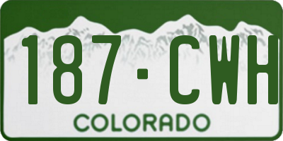 CO license plate 187CWH