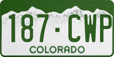 CO license plate 187CWP