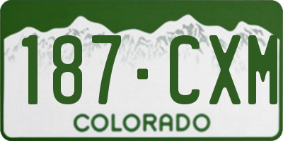 CO license plate 187CXM