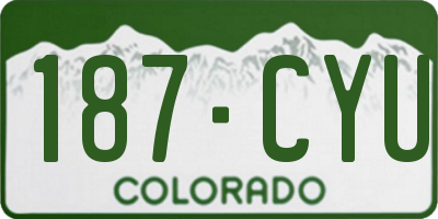 CO license plate 187CYU