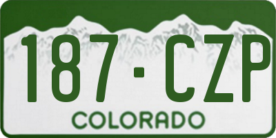 CO license plate 187CZP