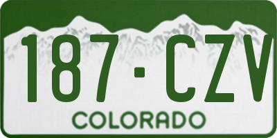CO license plate 187CZV